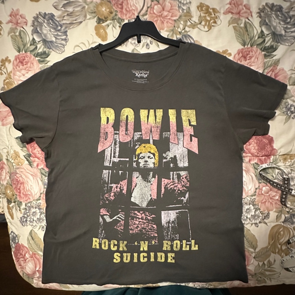 Recycled Karma Gray Bowie Graphic Tee